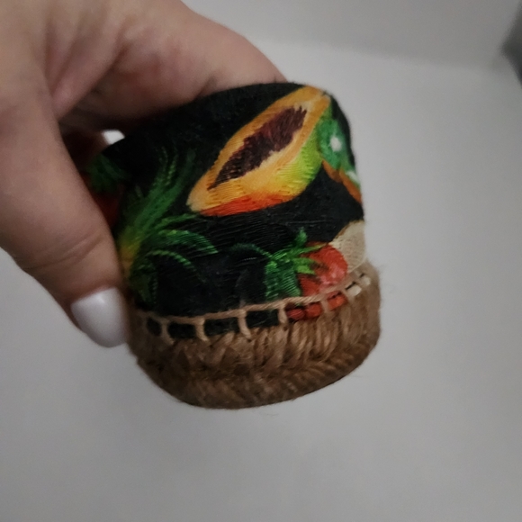 DOLCE & GABBANA | Fruit canvas espadrilles flats black sz 36 - Picture 6 of 10